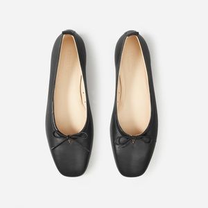 Leather Ballet Flats: Everlane ‘The Day’ Ballet Flat, Size 10, in Black